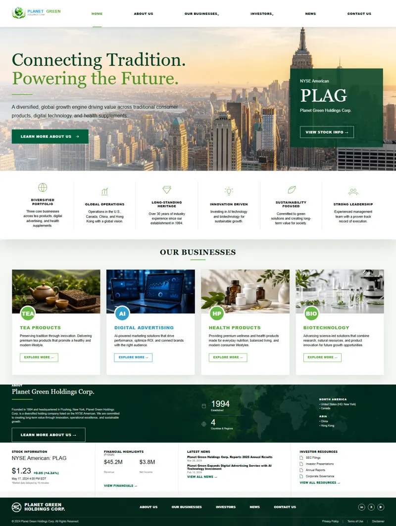 Planet Green Holdings 网页长截图